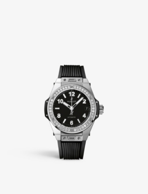 HUBLOT: 465.SX.1170.RX.1204 Big Bang stainless-steel, diamond and rubber automatic watch