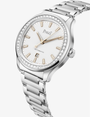 Shop Piaget Womens Stainless Steel G0a46019 Polo Date Stainless-steel 0.97ct And 0.08ct Brilliant-cut Dia