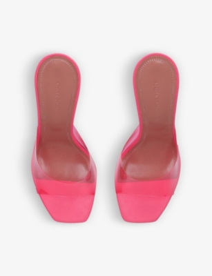 AMINA MUADDI Lupita Glass square-toe PVC heeled mules