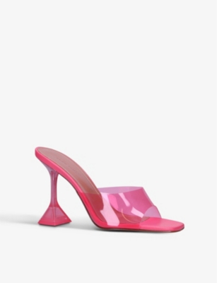 AMINA MUADDI Lupita Glass square-toe PVC heeled mules