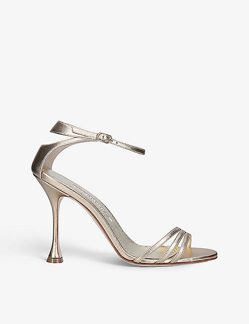 MANOLO BLAHNIK: Caracol open-toe leather heeled sandals