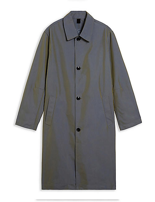 TED BAKER: Hever two-tone cotton-blend mac coat