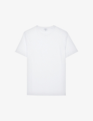 REISS REISS MEN'S WHITE BLESS CREWNECK COTTON-JERSEY T-SHIRT,51943487