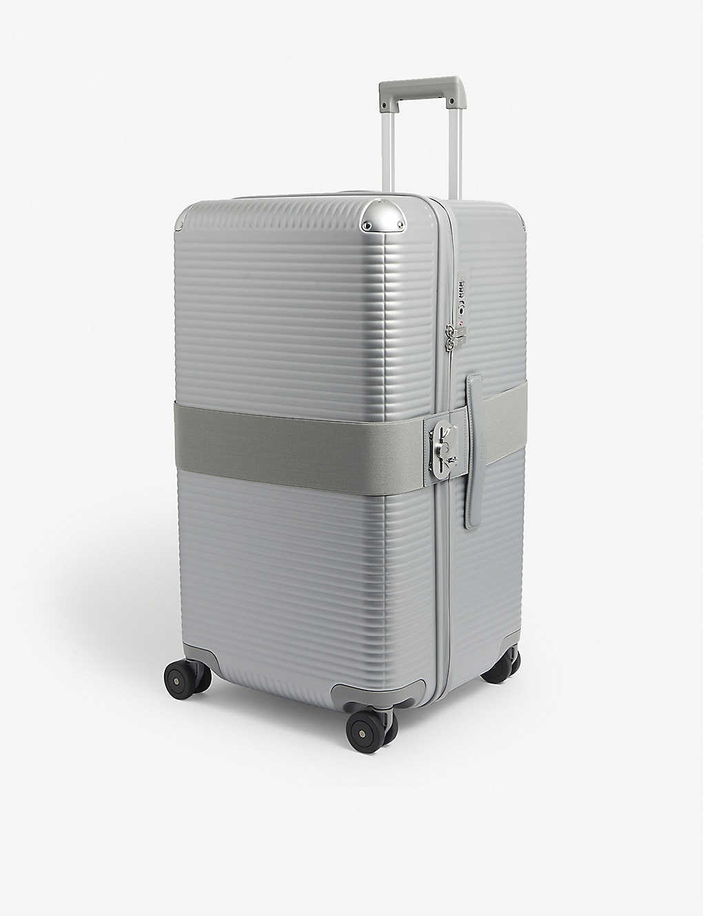 Fpm - Fabbrica Pelletterie Milano Bank Light Spinner 53 Aluminium Suitcase In Glacier Grey
