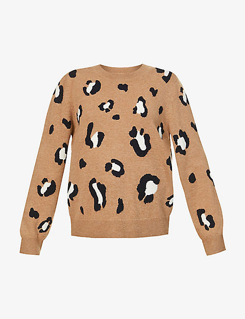 CHINTI AND PARKER: Relaxed-fit leopard-print wool and cashmere jumper
