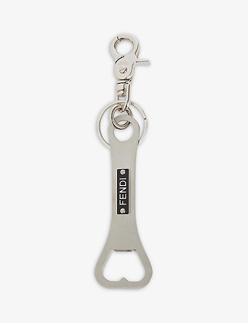 FENDI: Brand-plaque steel bottle opener keyring
