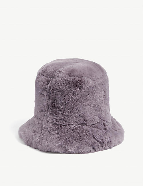 JAKKE: Hattie wide-brim faux-fur bucket hat