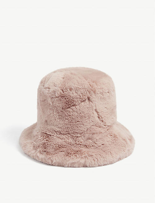 JAKKE: Hattie wide-brim faux-fur bucket hat