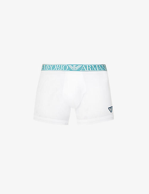 EMPORIO ARMANI: Logo-waistband regular-fit stretch-cotton boxers