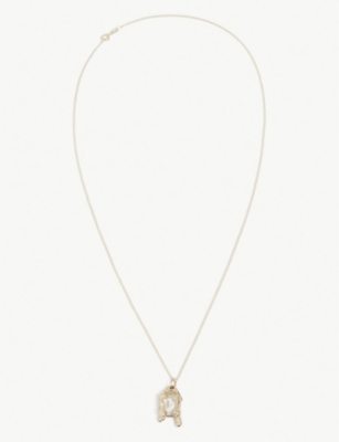 PALM ANGELS - Palm Angels x Bleue Burnham Melting Wax 9-carat yellow-gold  and clear sapphire necklace | Selfridges.com