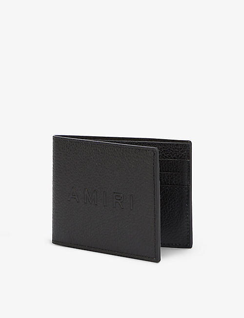AMIRI: Logo-embossed grained leather bifold wallet