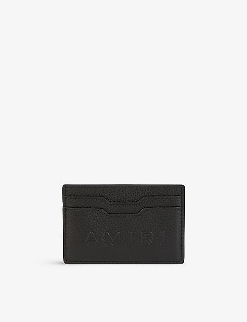 AMIRI: Logo-embossed grained-leather cardholder