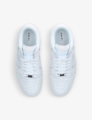 Shop Amiri Mens White Skel-top Low-top Leather Trainers