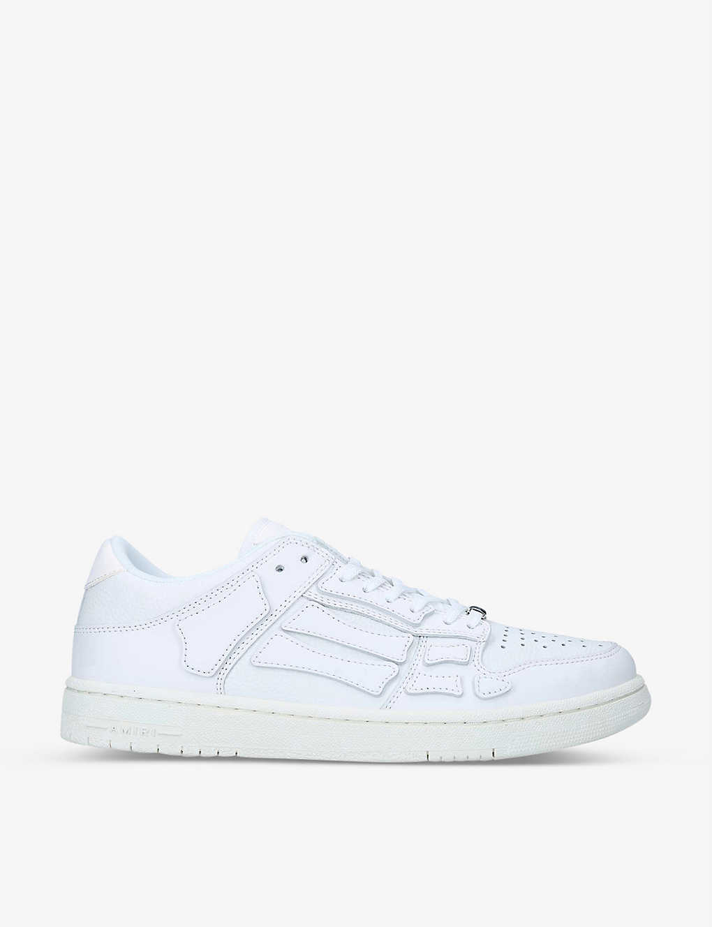 Shop Amiri Men's White Skel-top Low-top Leather Trainers