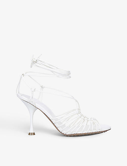 BOTTEGA VENETA: Dot lace-up leather heeled sandals