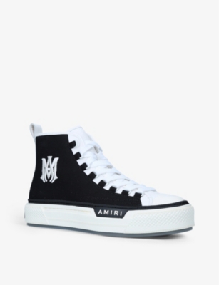 AMIRI Court logo-print canvas high-top trainers