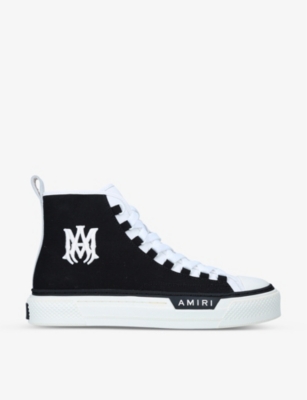 AMIRI Court logo-print canvas high-top trainers