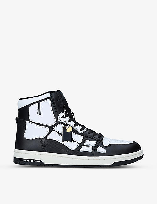 AMIRI: Skel panelled leather high-top trainers