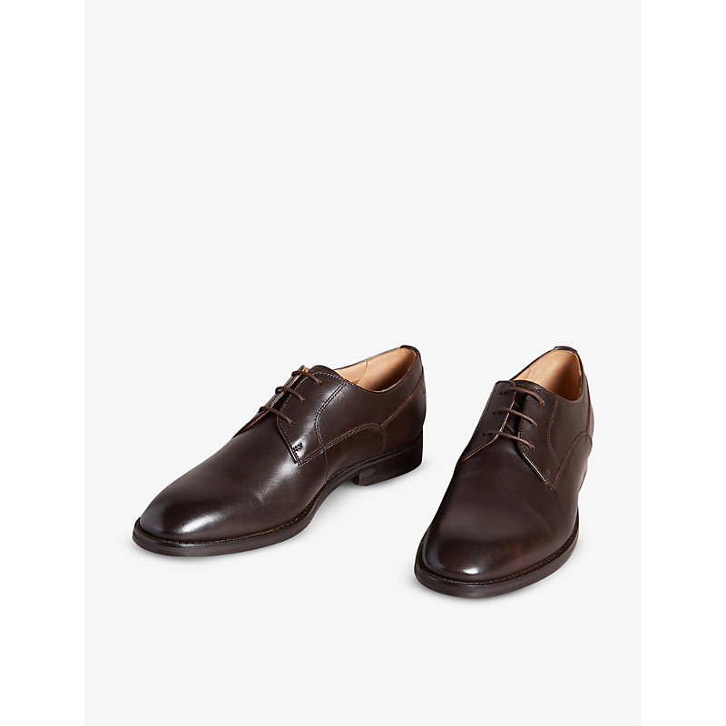 Shop Ted Baker Formal Leather Derby Shoes In Brown
