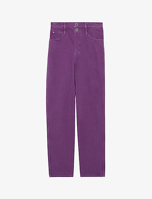 CLAUDIE PIERLOT: Poupibis mid-rise straight-leg cotton jeans
