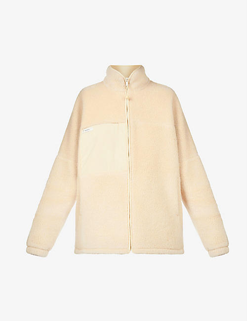 PANGAIA: Fleece zip-front recycled wool-blend jacket