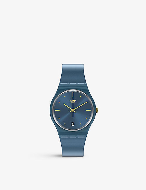 SWATCH: GN417 PEARLYBLUE plastic and silicone quartz watch