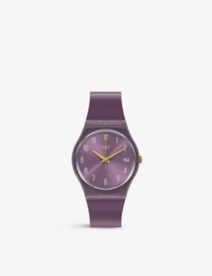 SWATCH - GV403 PEARLYPURPLE plastic and silicone quartz  display picture 2