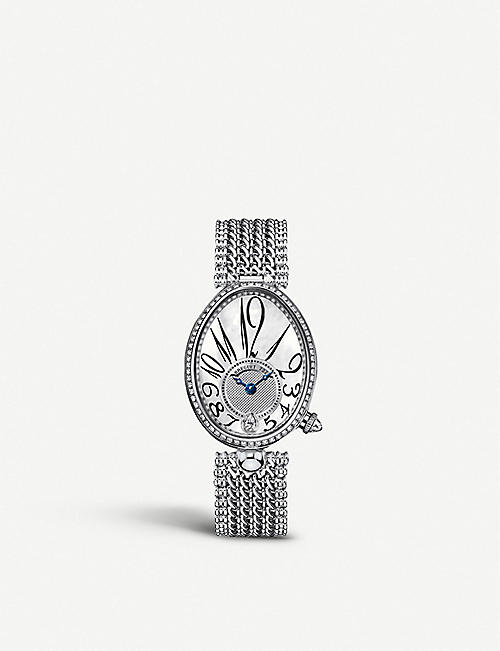 BREGUET：G8918BB58J31D0DD Queen of Naples 18K 白金、钻石和珍珠贝母自动腕表