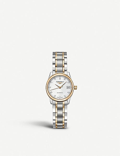 LONGINES: L21285897 Master Collection 18ct rose gold-plated stainless steel automatic watch