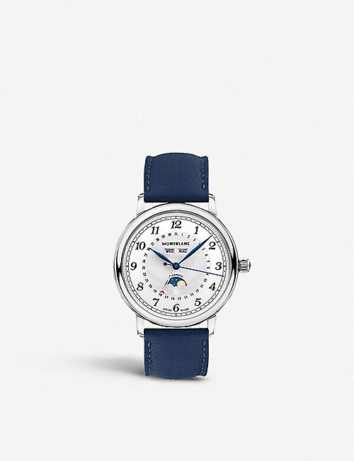 MONTBLANC: 118516 Star Legacy Full Calendar stainless-steel and leather automatic watch