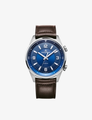 Jaeger-lecoultre Q9008480 Polaris Titanium And Leather Automatic Watch In Blue / Brown