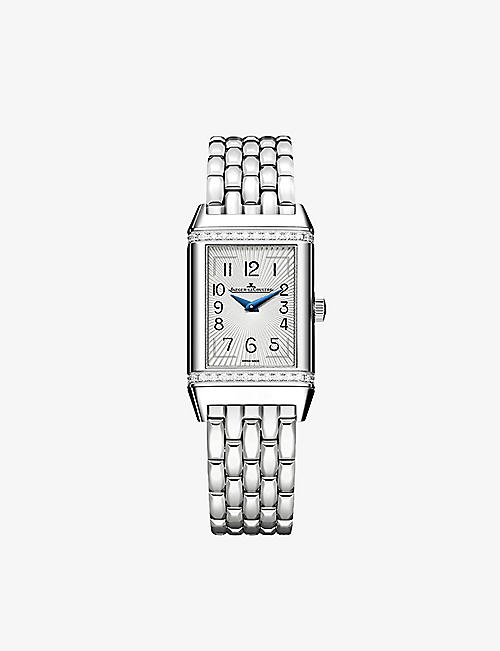 JAEGER-LECOULTRE: Q3288120 Reverso stainless-steel and ~26.29ct brilliant-cut diamond quartz watch