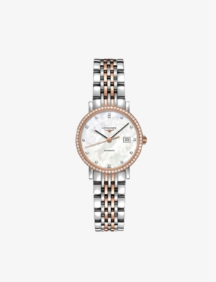 Longines Womens Mother Of Pearl L43105887 Elegant Collection 18ct Rose-gold, 0.435ct Diamond And Sta