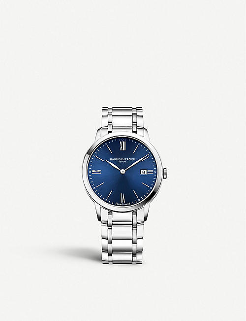 BAUME & MERCIER: M0A10382 Clifton Club stainless-steel quartz watch