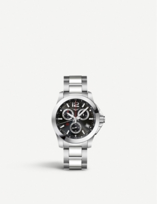 LONGINES L37004566 Conquest stainless steel quartz watch Selfridges