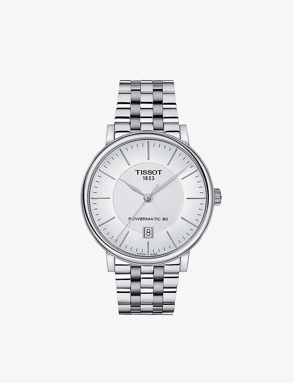 Shop Tissot Men's Stainless Steel T1224071103100 Carson Premium Powermatic Stainless Steel Automatic Watc
