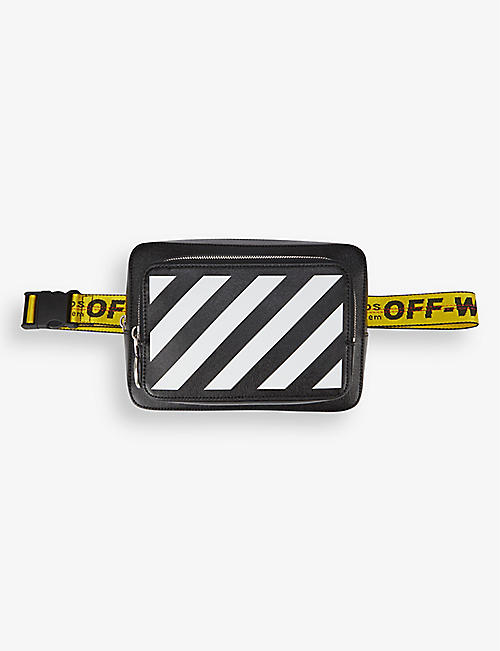 OFF-WHITE C/O VIRGIL ABLOH: Diagonal-stripe leather bum bag