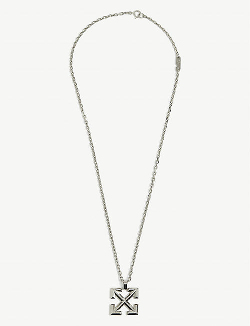 OFF-WHITE C/O VIRGIL ABLOH: Arrow silver-tone brass necklace