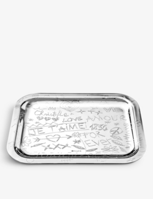 Shop Christofle Graffiti Silver-plated Alloy Rectangular Tray 26cm X 20cm