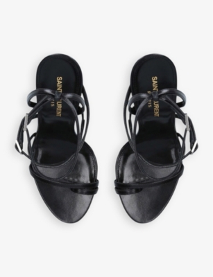 SAINT LAURENT Strappy leather heeled sandals