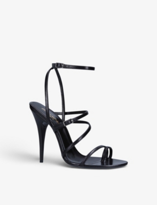 SAINT LAURENT Strappy leather heeled sandals