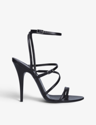 SAINT LAURENT Strappy leather heeled sandals