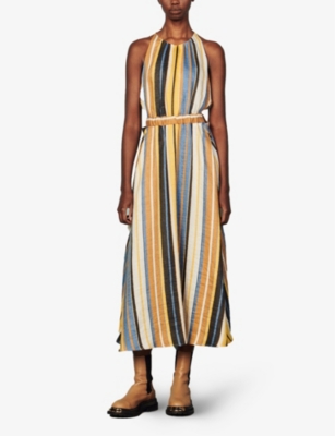 sandro knit dress with stripes