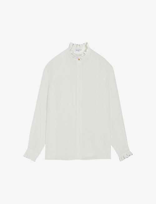 CLAUDIE PIERLOT: Chabine Victorian-collar woven shirt