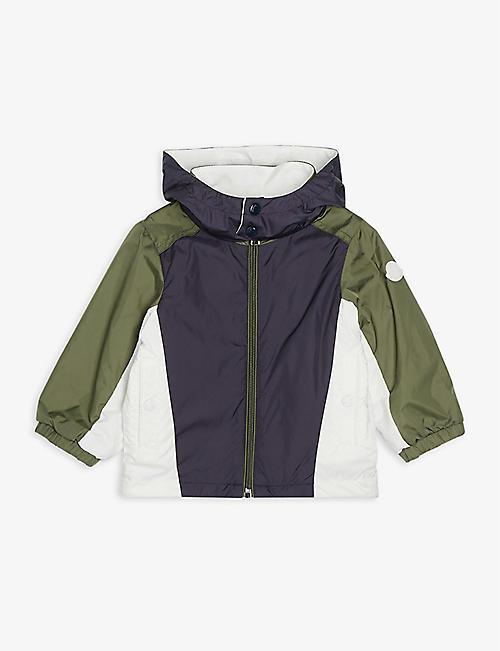 MONCLER: Barratier colour-block shell hooded jacket 3 months - 3 years