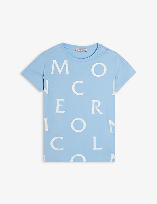 MONCLER: Monogram logo stretch-cotton T-shirt 3 months - 3 years