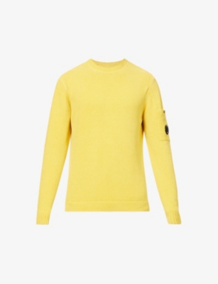 C.p. Company Lens-detail Cotton-knit Sweatshirt In Nugget Gold