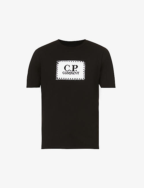 CP COMPANY: Grated logo-embroidered cotton-jersey T-shirt