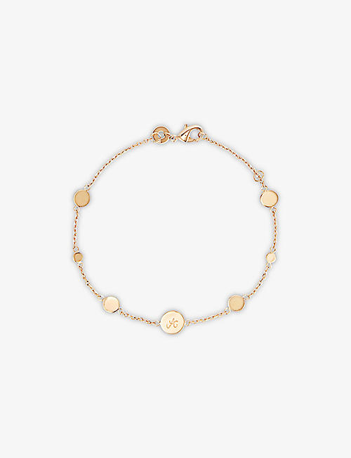 MERCI MAMAN: Pastille personalised 18ct rose gold-plated brass bracelet