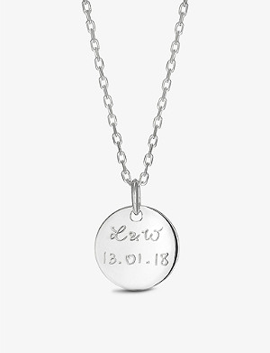 MERCI MAMAN Message Disc sterling-silver pendant necklace